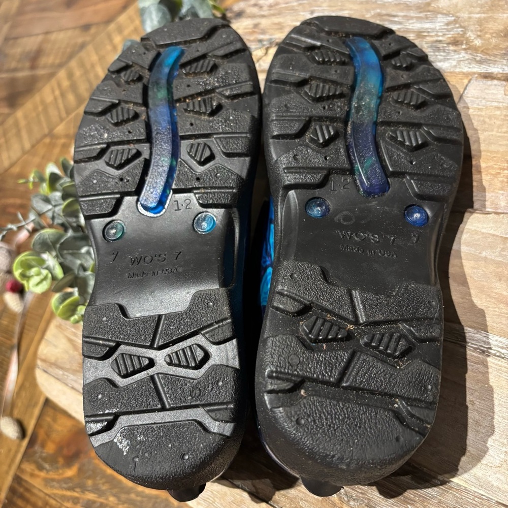 SLOGGERS WATERPROOF COMFORT Rain Garden Spring Surprise Blue Shoes Made In USA - Picture 9 of 10